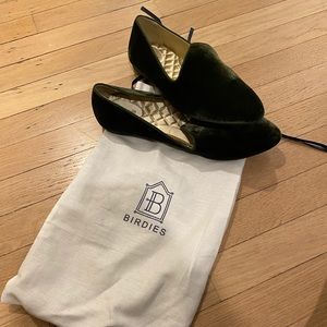 Olive green velvet Birdies